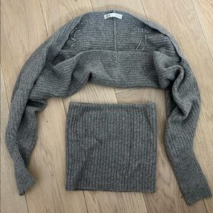 Zara 2 piece tube top and arm warmer
